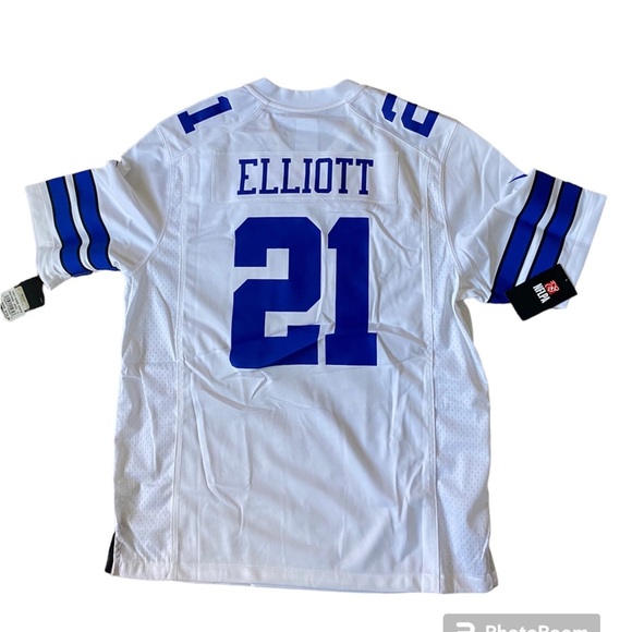 NFL Dallas Cowboys Ezekiel Elliott Game White Jersey - Picture 2 of 7